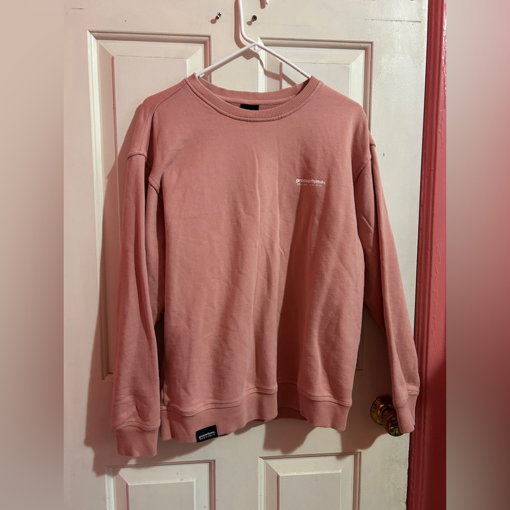 Men's GROOVERHYME Pink Crewneck Sweater
